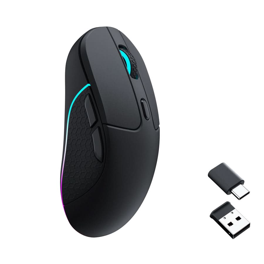 Keychron M3 Wireless Mouse, PixArt 3395 Sensor, 26000 DPI, 1000Hz Polling Rate, RGB, Bluetooth 5.1, 2.4GHz, USB Type-C, Black