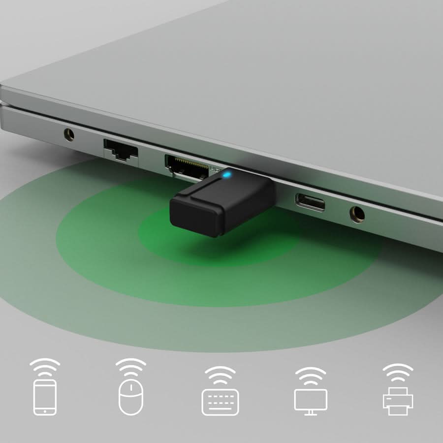 Keychron BT-1 USB Bluetooth Adapter 5.0 for Windows PC, Realtek RTL8761BUV, 10m Range, Plug and Play