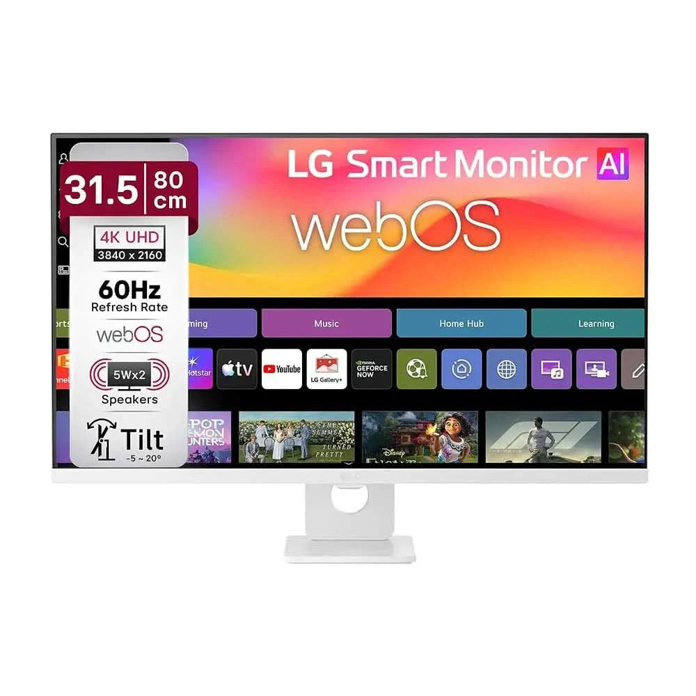LG 32U721SB 32 Inch UHD 3-Sided Virtually Borderless Smart Monitor White