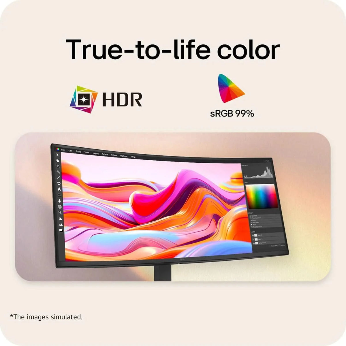 LG 34U640B 34 Inch UltraWide WQHD 144Hz sRGB 99% Curved Monitor
