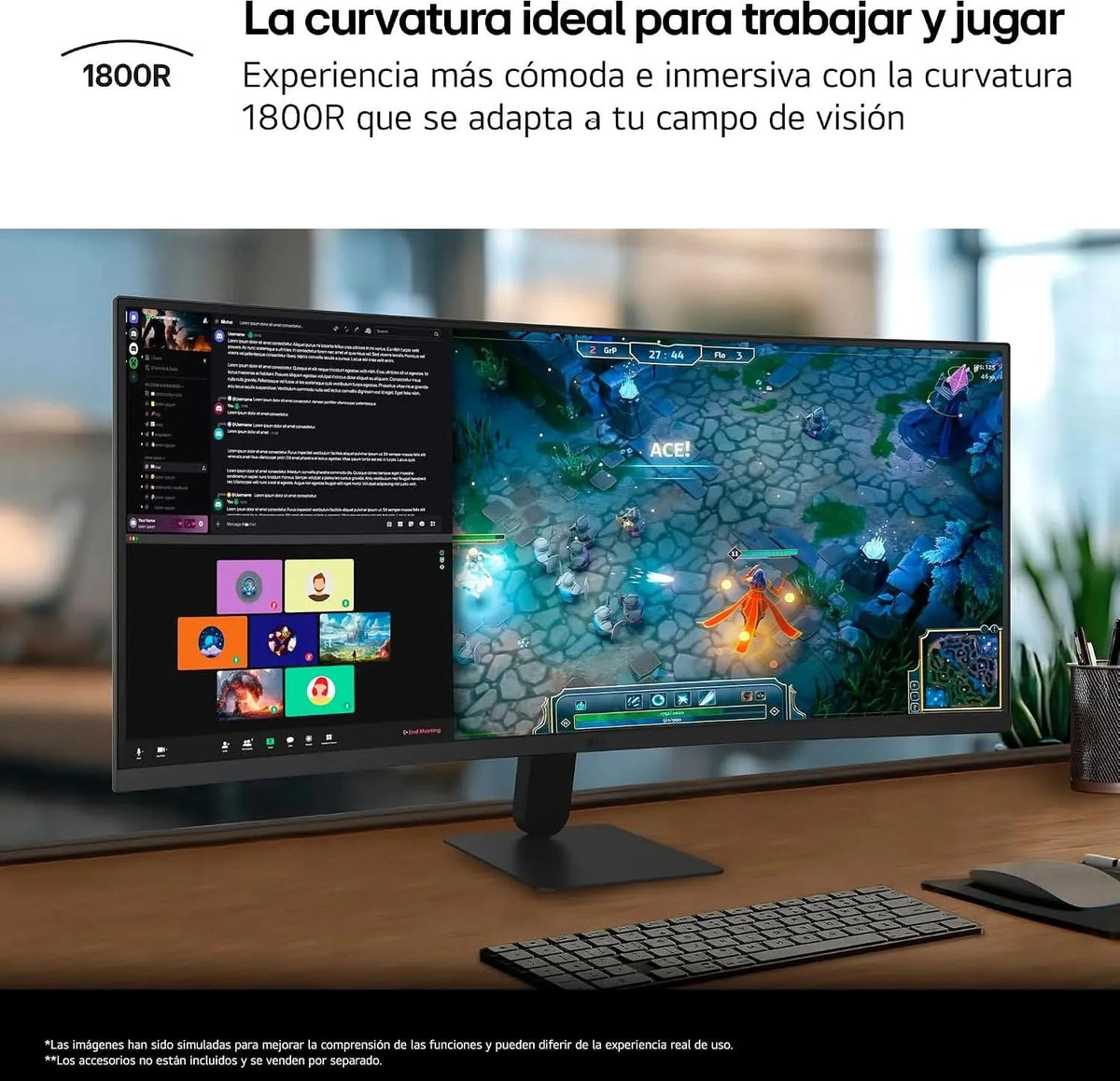 LG 34U601B-B UltraWide Monitor, 34" VA Display, WQHD Resolution, 120Hz Refresh Rate Black