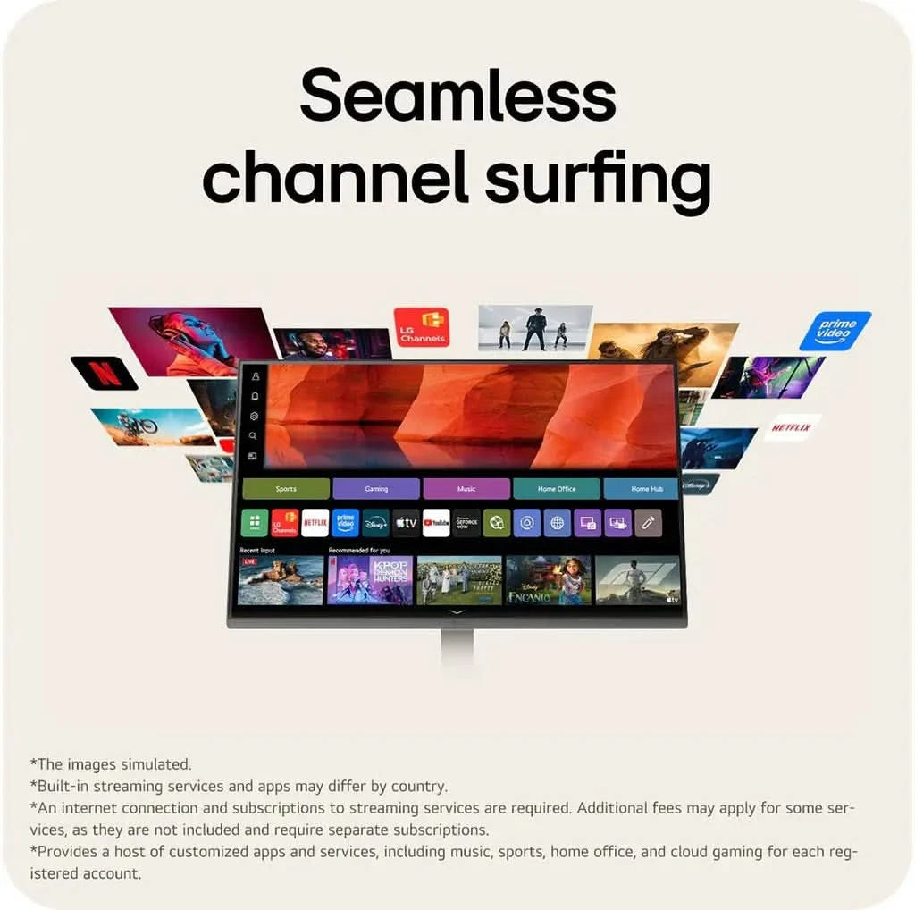LG Smart Monitor AI U5s Monitor, 27" IPS Display, FHD Resolution, 120Hz Refresh Rate