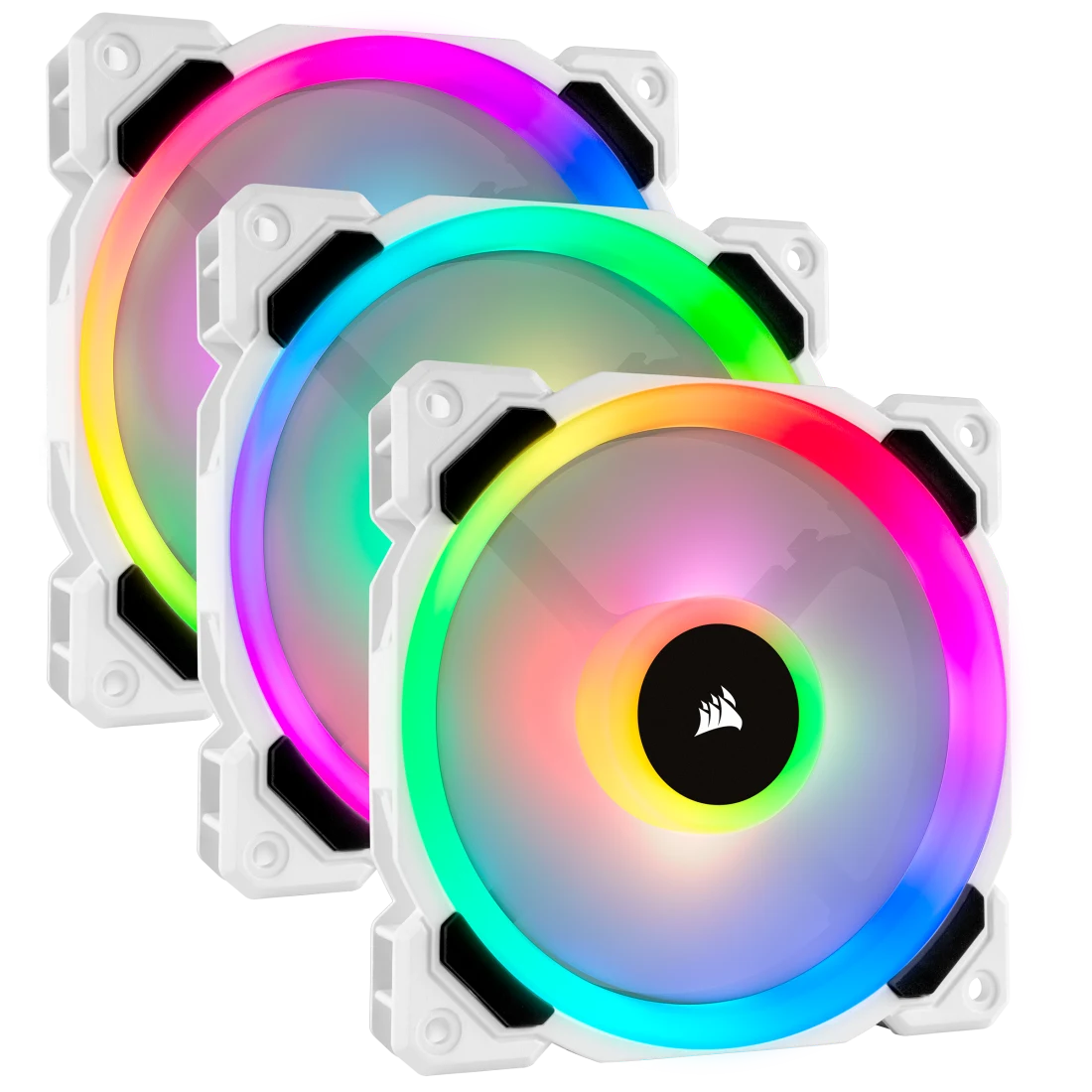 CORSAIR LL120 RGB CABINET FAN TRIPLE PACK WITH LIGHTING NODE PRO WHITE
