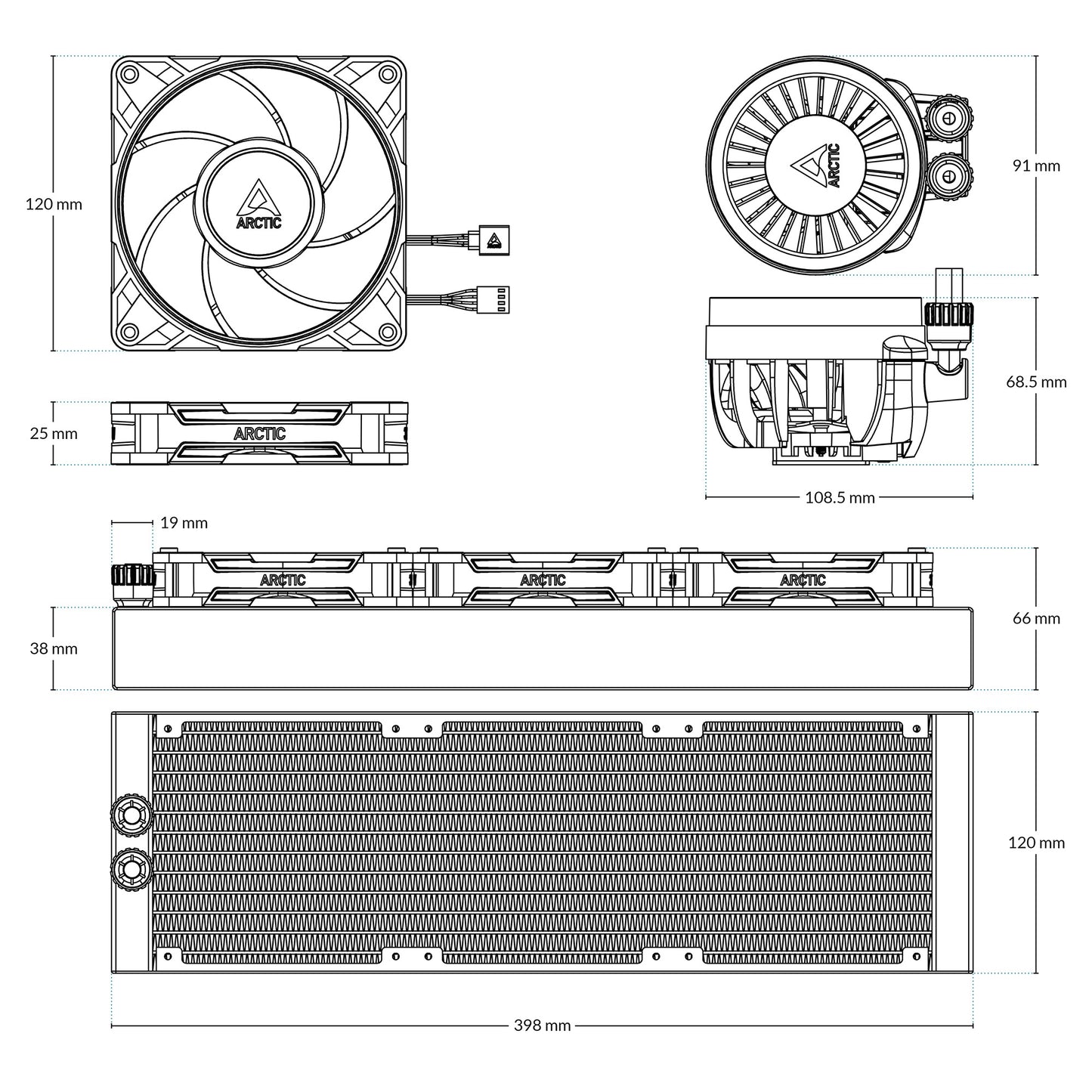 ARCTIC LIQUID FREEZER III PRO 360 A-RGB - AIO CPU COOLER BLACK