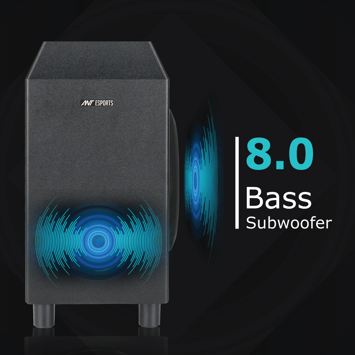 ANT ESPORTS SBW300 300 WATTS SOUNDBAR WITH WIRED 8-INCH SUBWOOFER WITH REMOTE CONTROL BLACK (R-41271349)ESD-20231211321