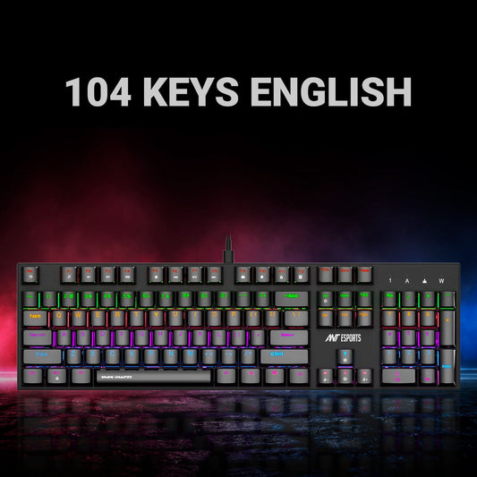 ANT ESPORTS MK3200 V2 MECHANICAL GAMING KEYBOARD MULTICOLOR LED BACKLIT WIRED -BLUE SWITCH