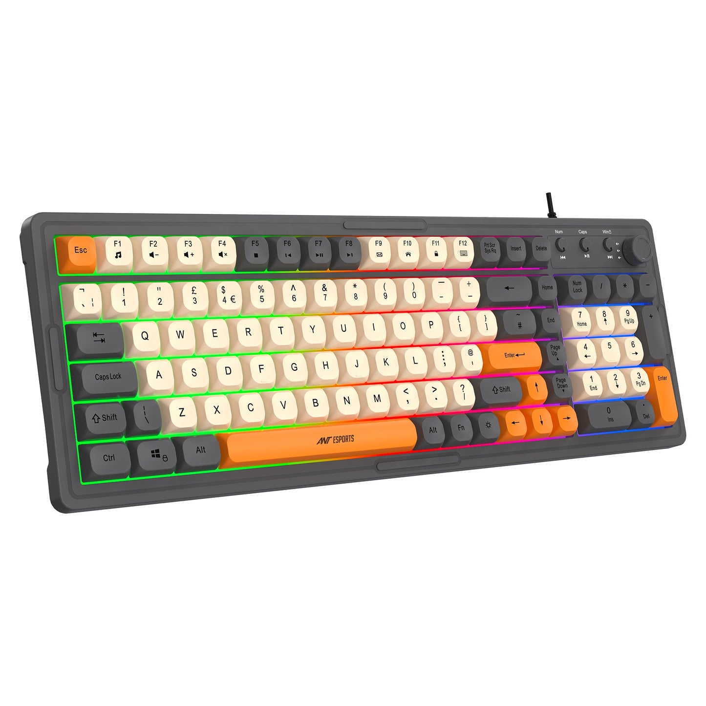 ANT ESPORTS MK800 PRO GAMING KEYBOARD (GREY, BEIGE, ORANGE)