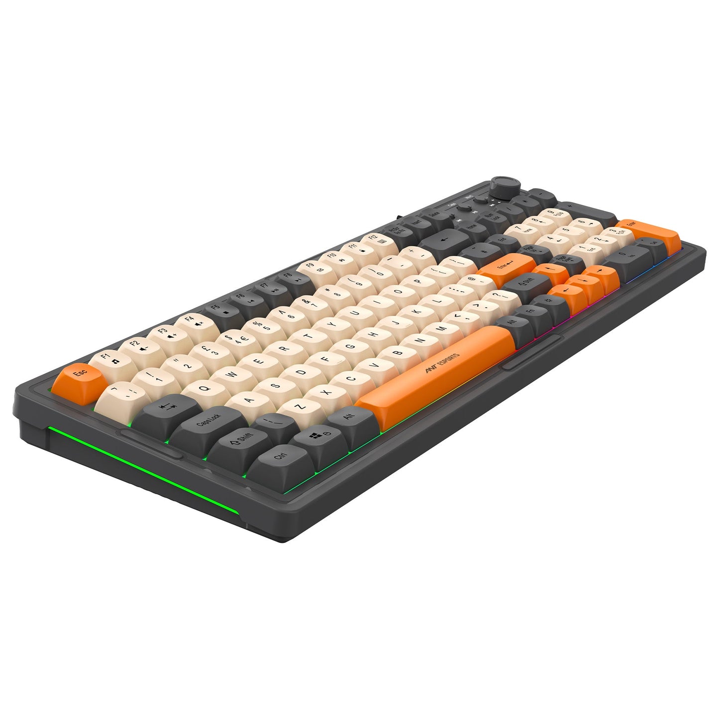 ANT ESPORTS MK800 PRO GAMING KEYBOARD (GREY, BEIGE, ORANGE)