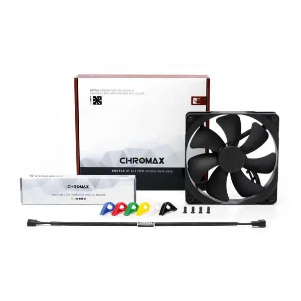 Noctua NF-A14 PWM chromax black swap 140mm Premium Case Fan, Black
