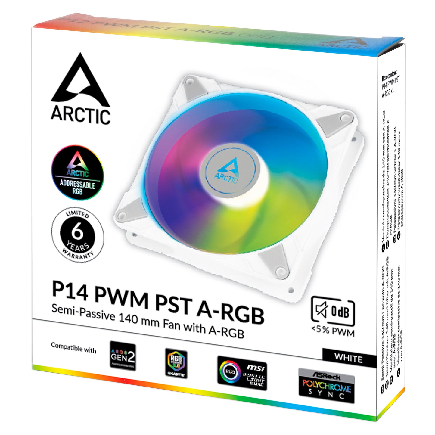 ARCTIC P14 PWM PST A-RGB (WHITE) ACFAN00276A