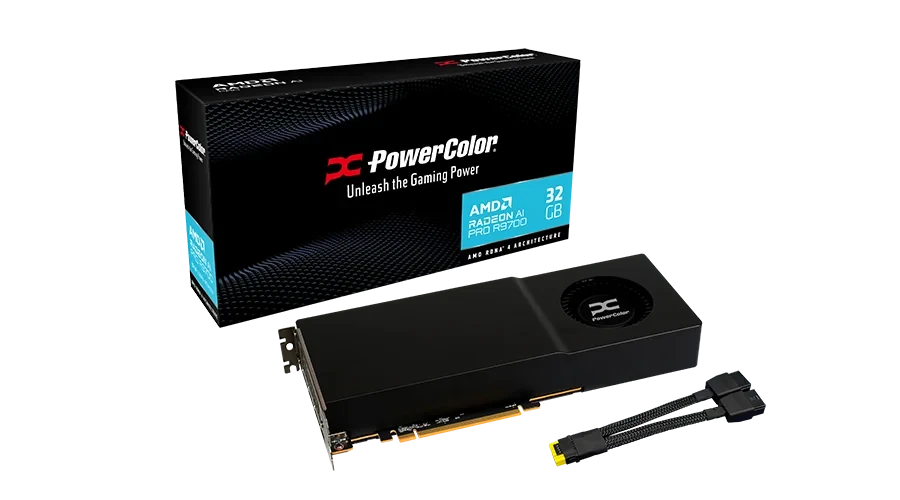 PowerColor Radeon AI PRO R9700 32GB GDDR6 Professional AI Graphics Card