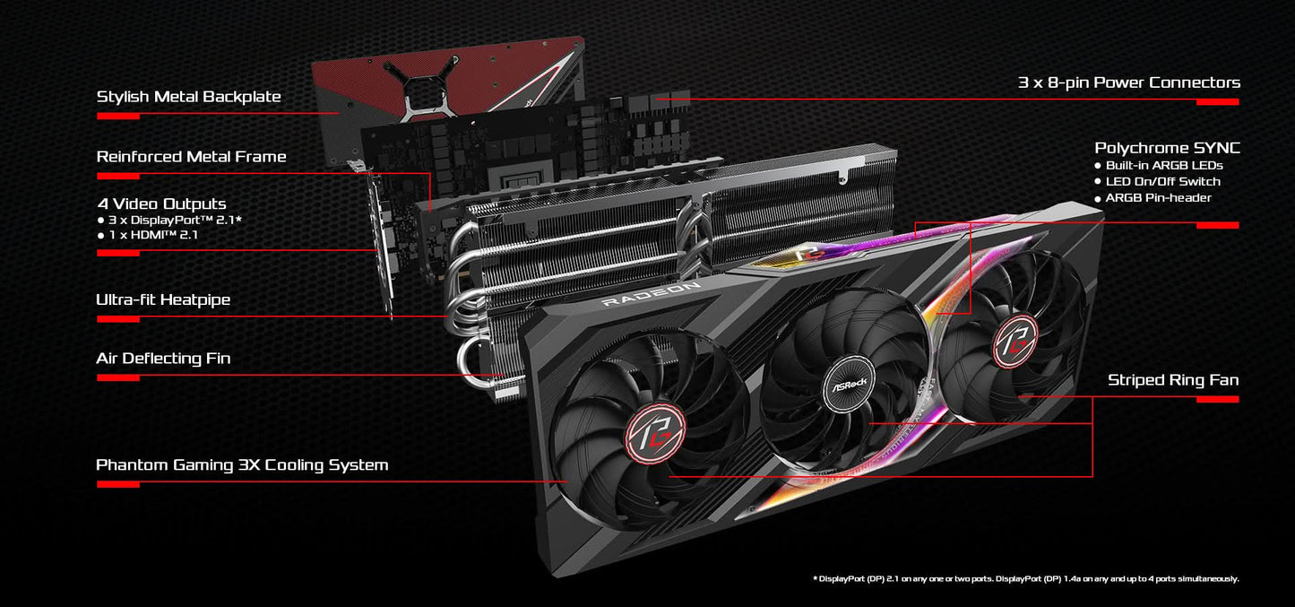 ASROCK AMD RADEON RX7900XTX 24GB PHANTOM GAMING OC GRAPHIC CARD