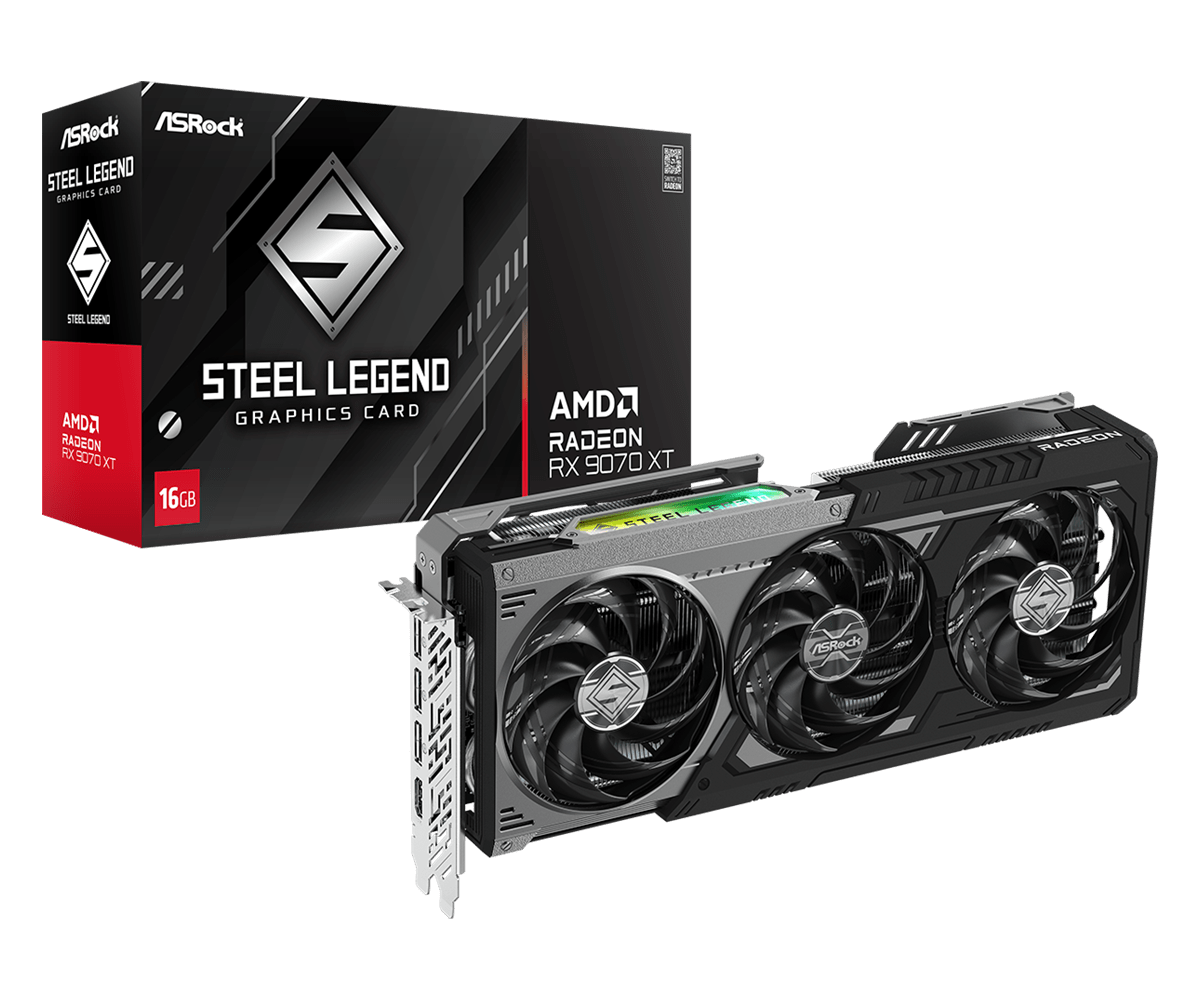 ASROCK AMD RADEON RX 9070 XT STEEL LEGEND DARK 16GB– Vishal ASROCK AMD RADEON RX 9070 XT STEEL LEGEND DARK 16GB– Vishal