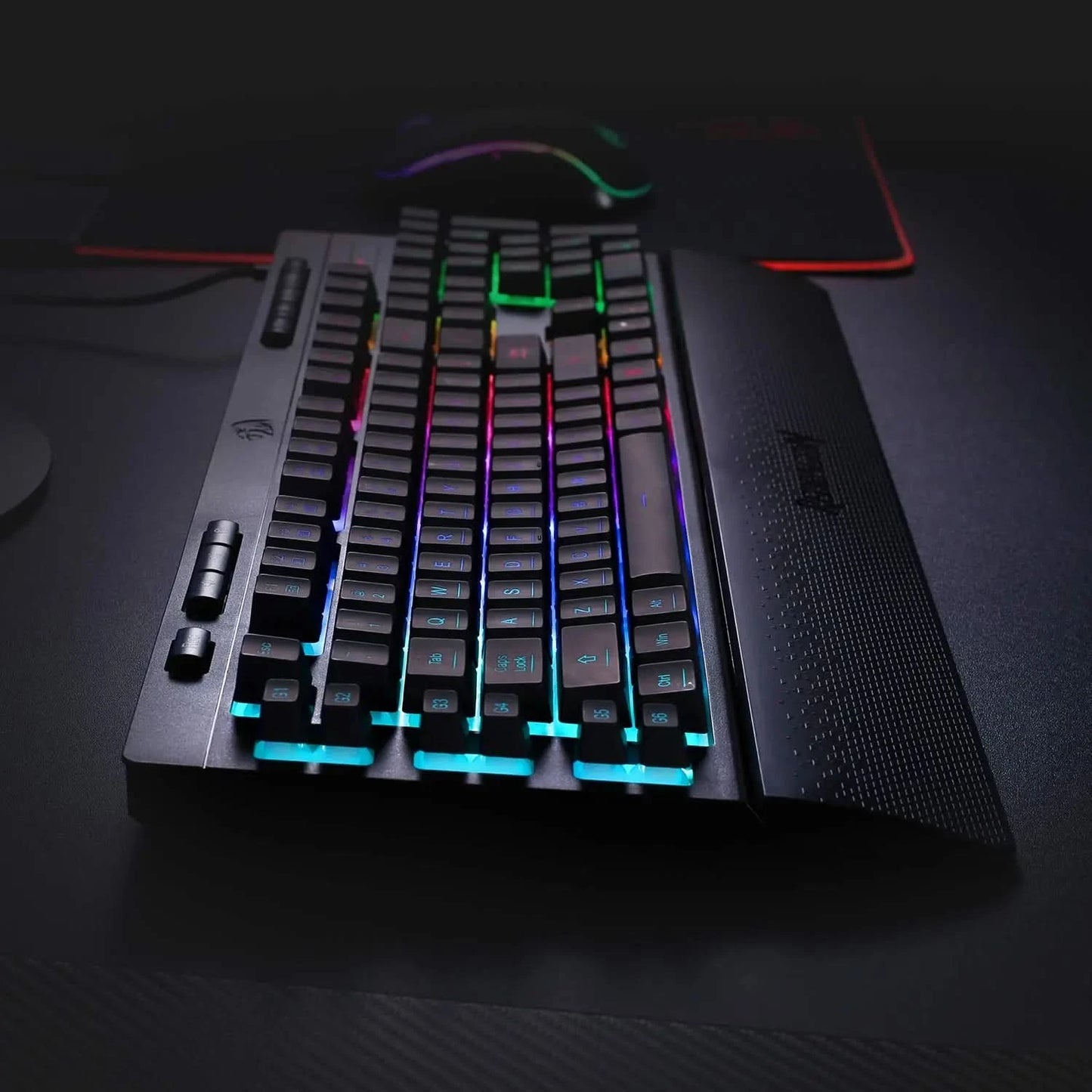 Redragon Shiva K512 RGB Backlit Membrane Wired Gaming Keyboard with Multimedia Keys, 6 Extra On-Board Macro Keys, Dedicated Media Control (Black)