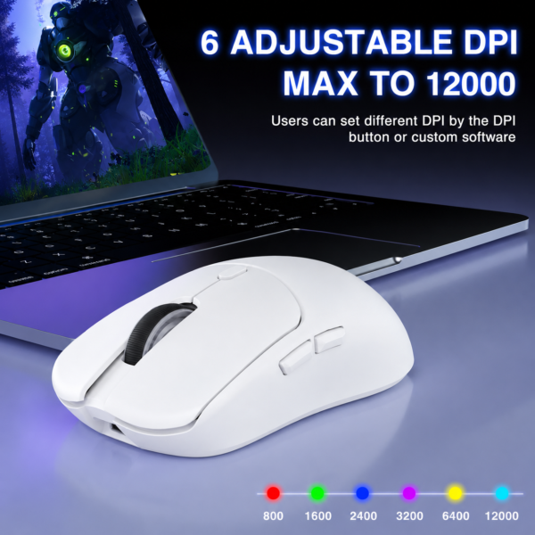 AULA SC580X Tri-Mode Wireless Gaming Mouse White (SC580XW)