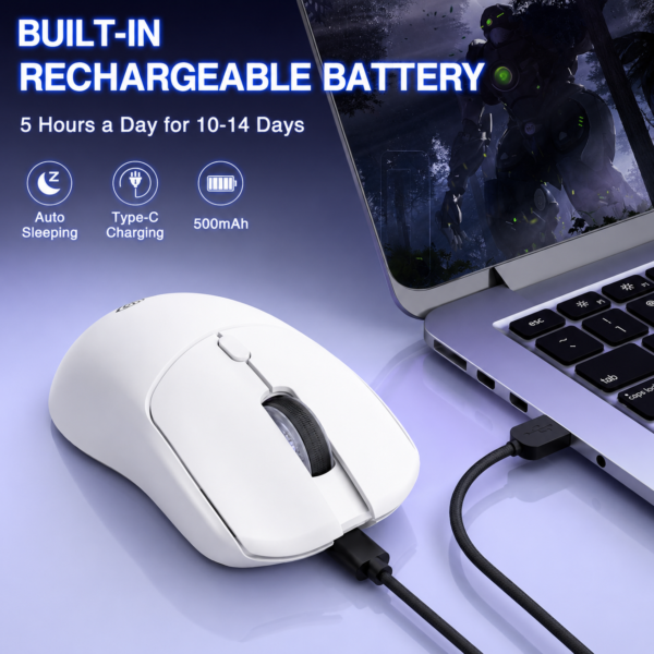 AULA SC580X Tri-Mode Wireless Gaming Mouse White (SC580XW)