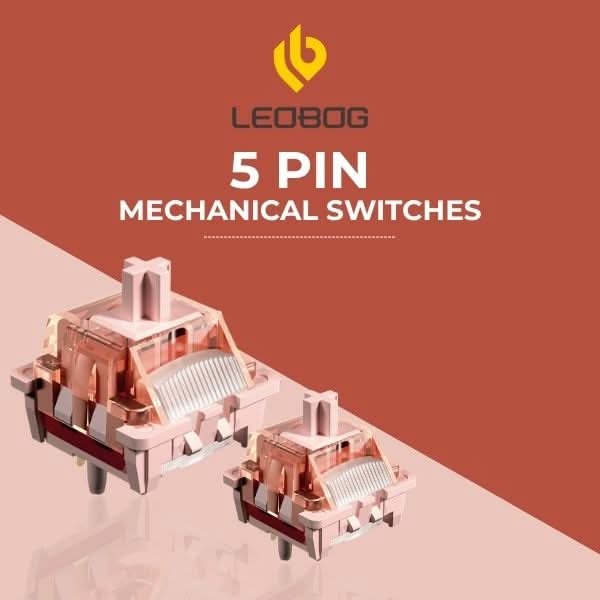 AULA LEOBOG Silent Cotton Candy Linear Switch – Ultra-Smooth, Pre-Lubed, Hot-Swappable, Ideal for Custom Keyboards – 100pcs (SCCS100)