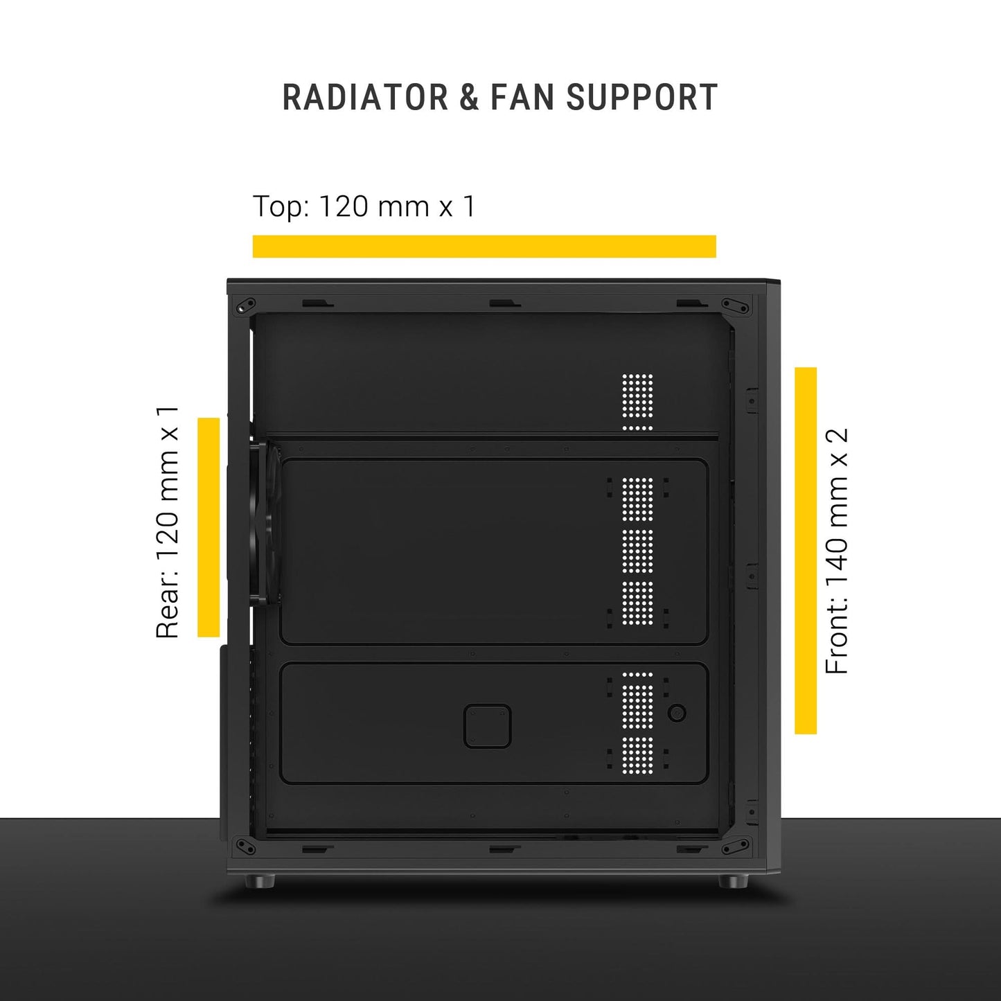 ANT ESPORTS SI30 MID TOWER (ATX/M-ATX/M-ITX) BLACK CABINET WITH 3X120MM FANS