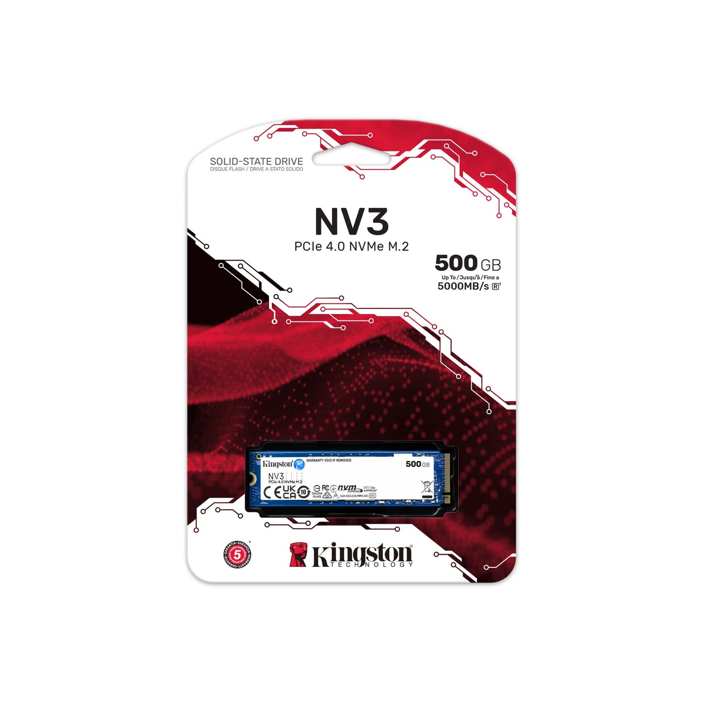KINGSTON 500G NV3 M.2 2280 NVME SSD SNV3S/500G