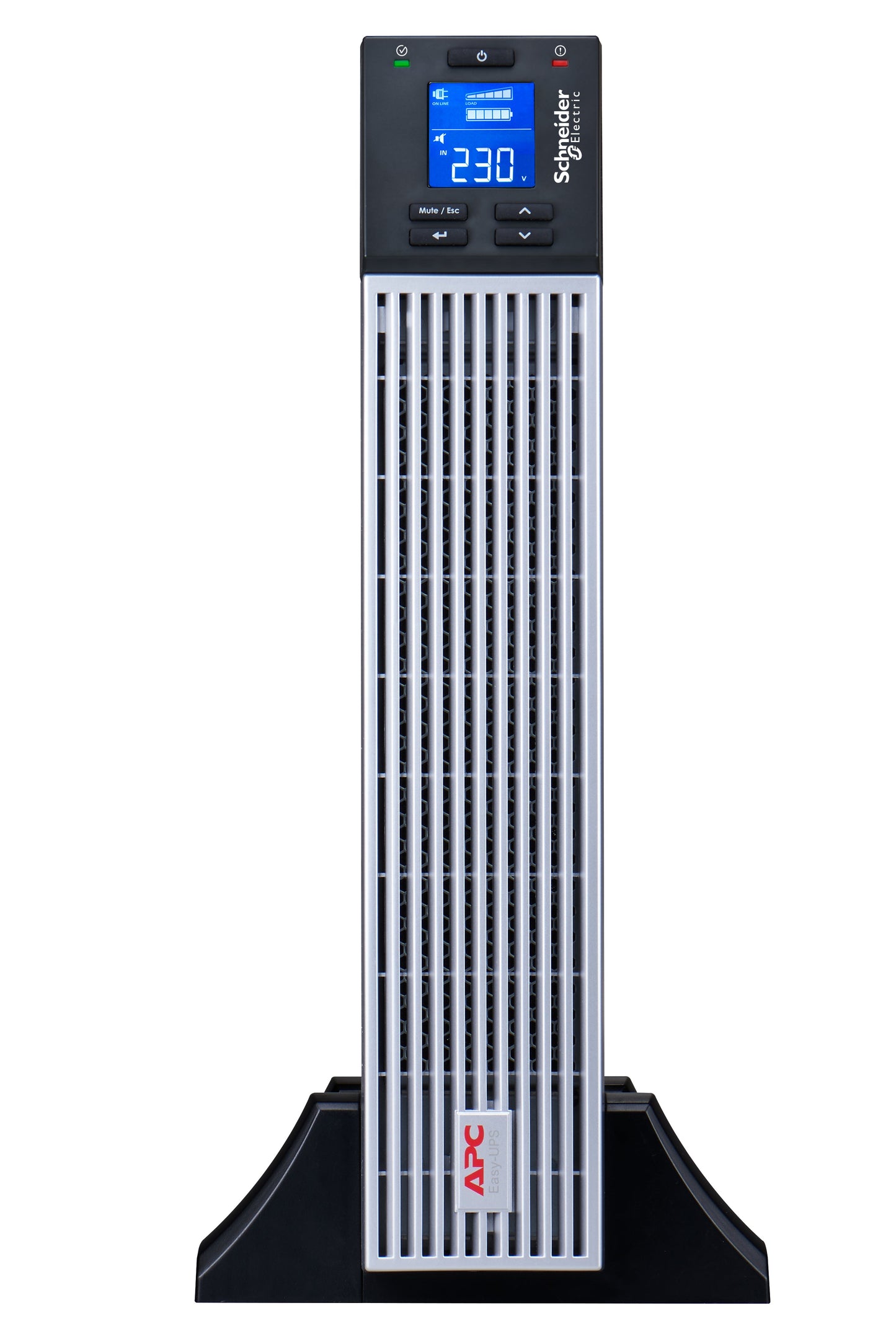 APC EASY UPS ON-LINE SRVL2KRI-IN - 2000VA/1800W |230V | 4 INDIA 3-PIN 6A + 1 HARD WIRE (1P+N+E) OUTLETS | LITHIUM-ION | RACK/TOWER 2U | INTELLIGENT CARD SLOT | VISUAL LCD AND AUDIBLE ALARMS | W/O RAIL KIT | 3 YEARS WARRANTY