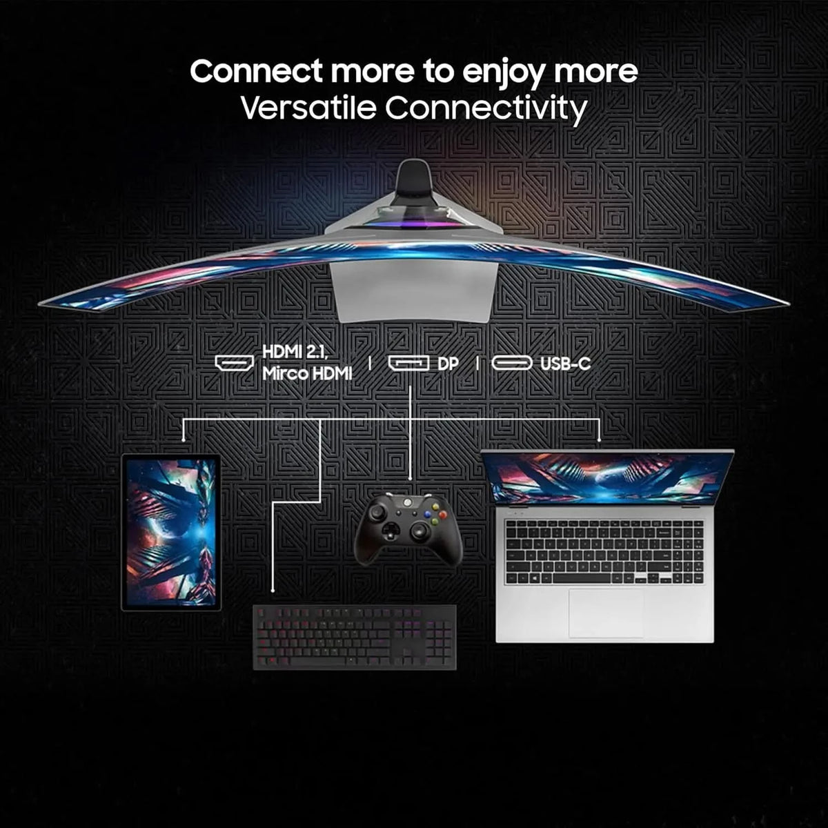 Samsung 49 Inch Odyssey OLED G9 Curved Gaming Monitor, Dual QHD, 240Hz, 0.03ms GTG, OLED Glare Free, AMD FreeSync Premium Pro, LS49DG930SWXXL