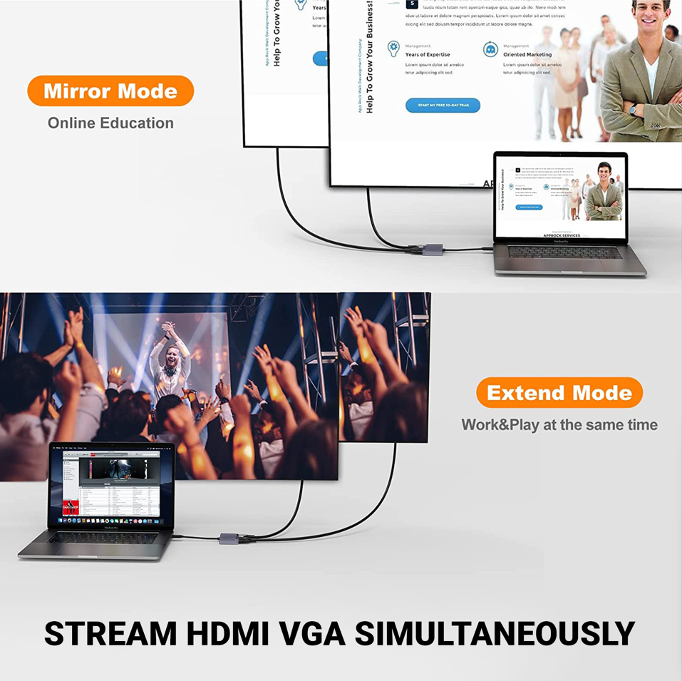 ANT ESPORTS 2-IN-1 USB-C TO HDMI/VGA ADAPTOR (AEC210)