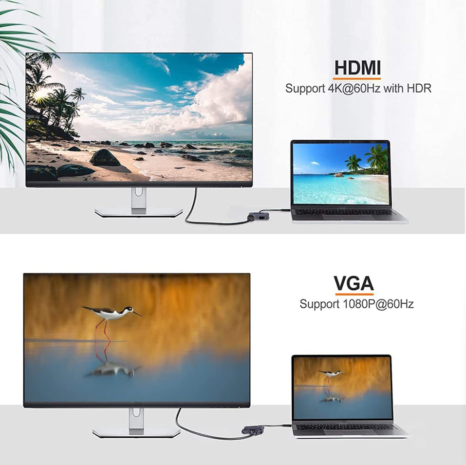 ANT ESPORTS 2-IN-1 USB-C TO HDMI/VGA ADAPTOR (AEC210)