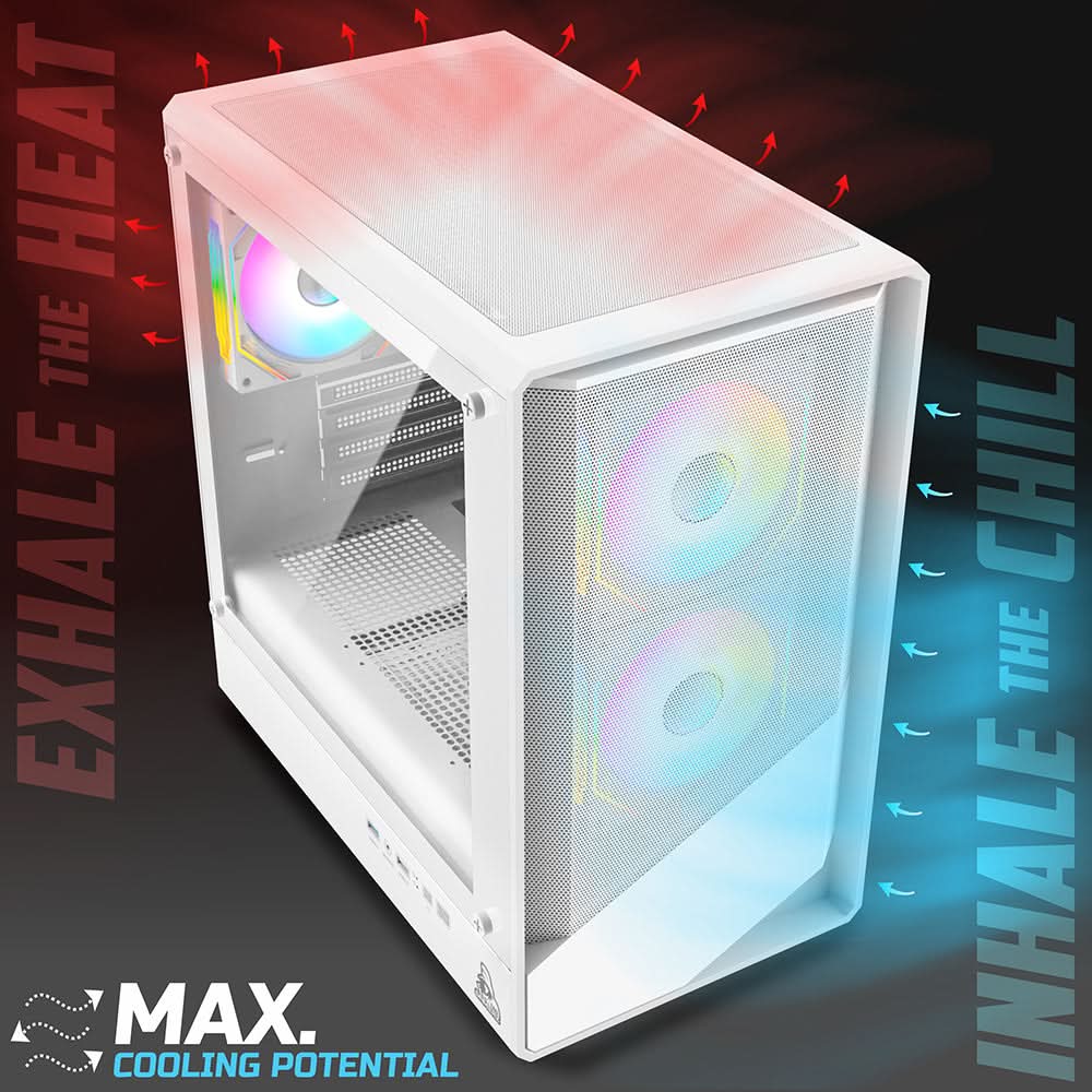 TAG Gaming Starlight Mid Tower Cabinet White