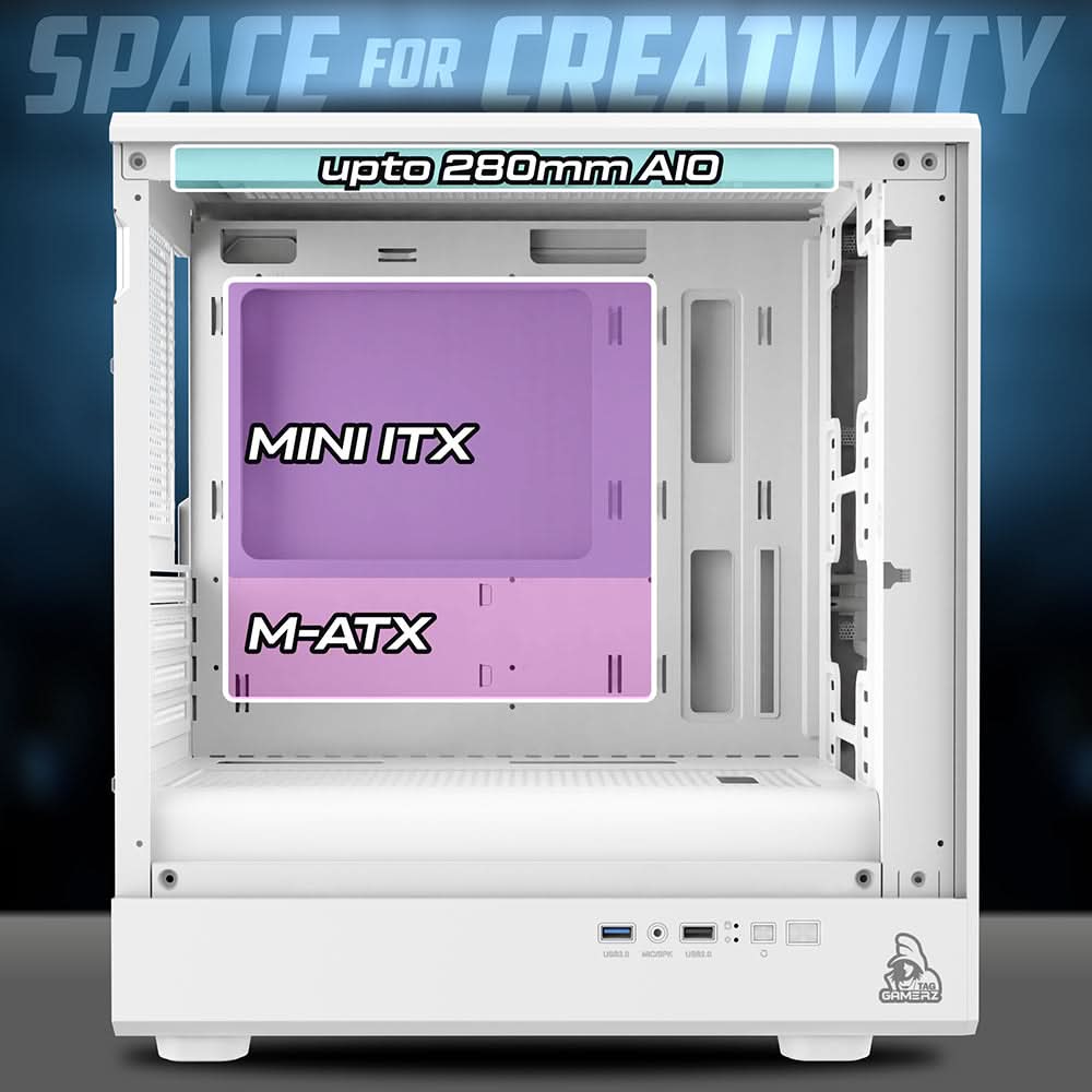 TAG Gaming Starlight Mid Tower Cabinet White