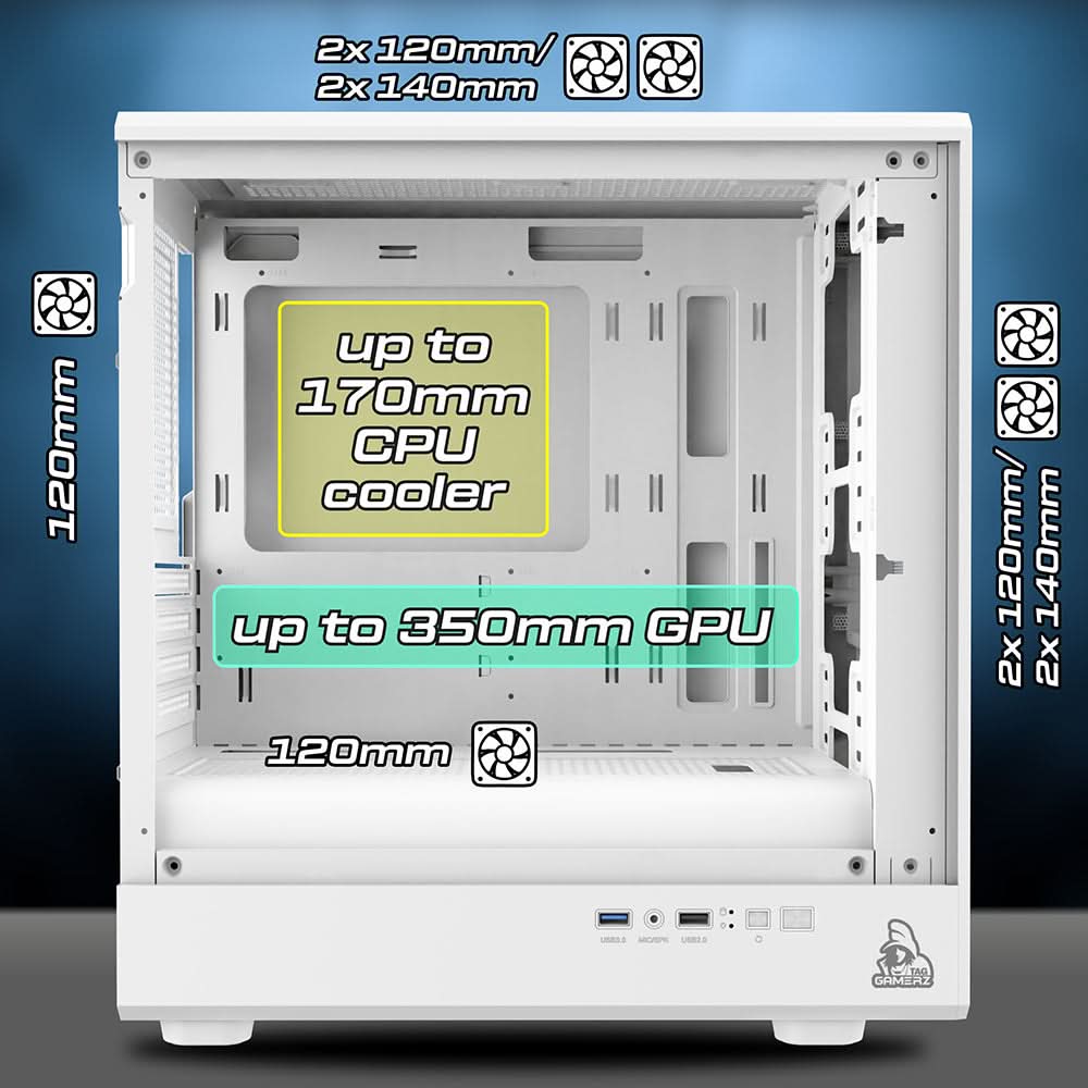 TAG Gaming Starlight Mid Tower Cabinet White
