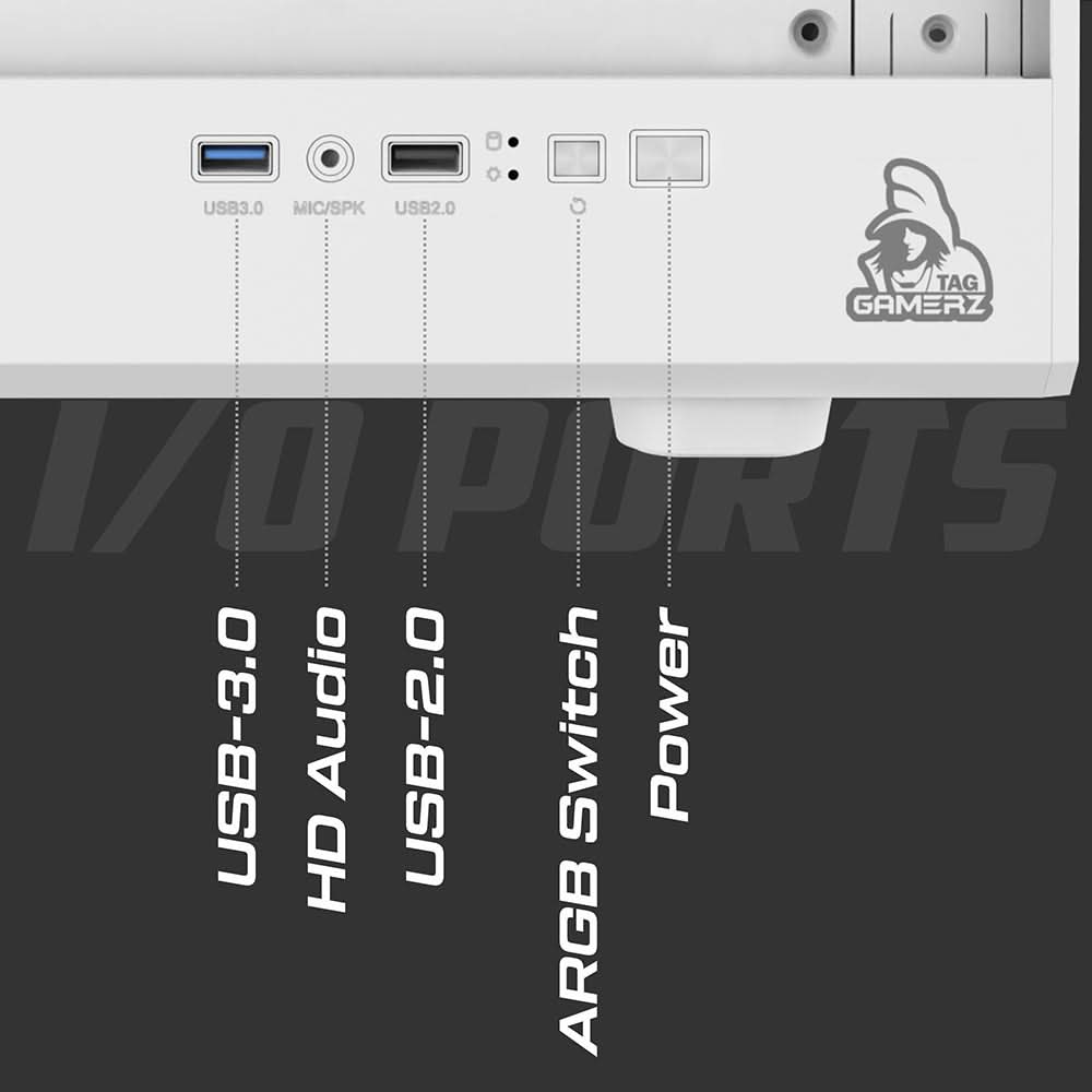 TAG Gaming Starlight Mid Tower Cabinet White