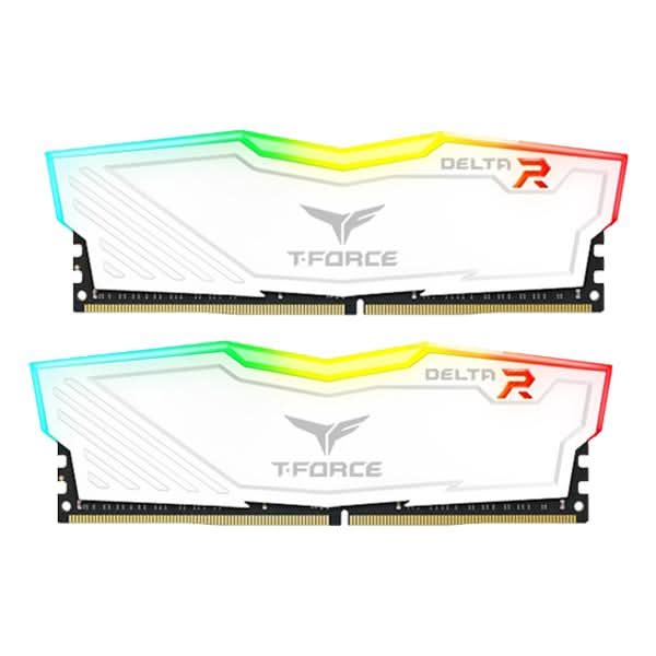 TEAMGROUP T-FORCE DELTA RGB 16GB (8GBX2) DDR4 3200MHZ DESKTOP RAM (WHITE) TF4D416G3200HC16FDC01