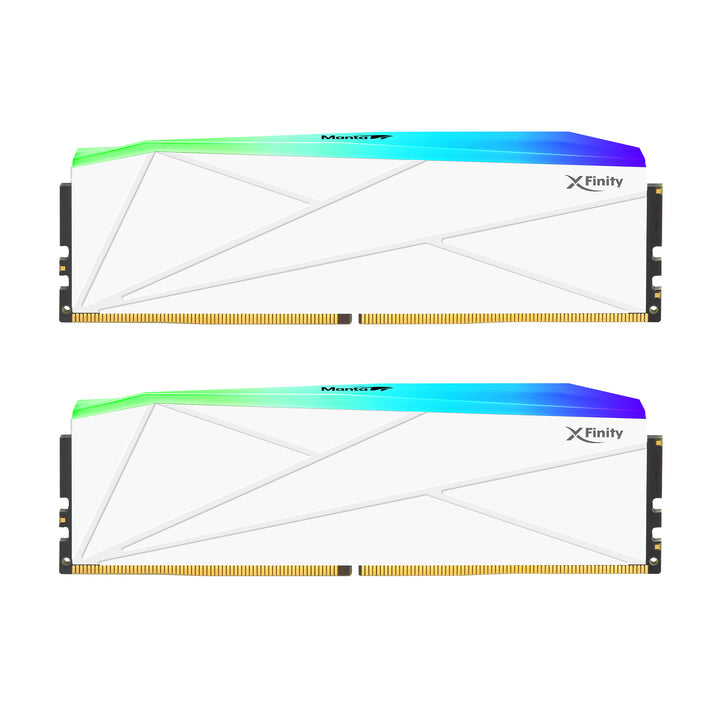 V-COLOR Manta XFinity RGB 32GB (16x2) DDR5 6000MHz Gaming Memory, 16GB x2, CL30, Intel XMP & AMD EXPO, White