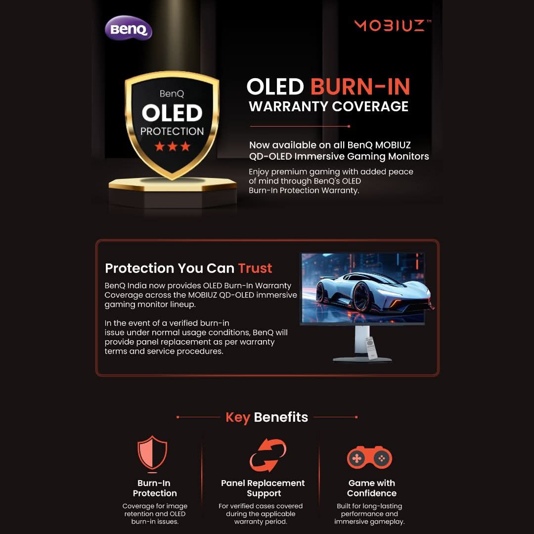BenQ MOBIUZ EX321UZ 27 Inch 4K UHD 4th Gen QD-OLED 240Hz Gaming Monitor