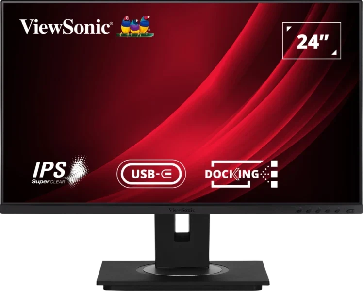 VIEWSONIC VG2456 24 INCH 1080P MONITOR WITH USB C 3.2, DOCKING BUILT-IN GIGABIT ETHERNET AND 40 DEGREE TILT ERGONOMICS FOR HOME AND OFFICE