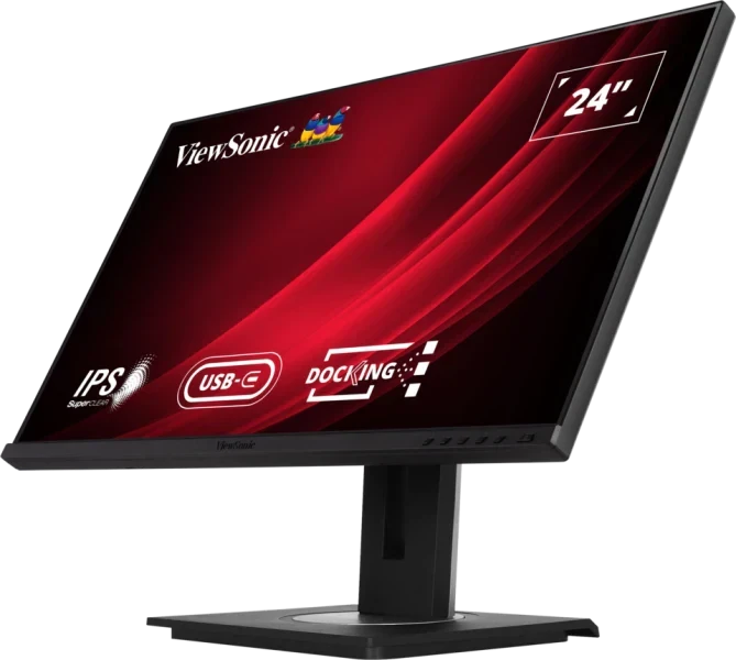 VIEWSONIC VG2456 24 INCH 1080P MONITOR WITH USB C 3.2, DOCKING BUILT-IN GIGABIT ETHERNET AND 40 DEGREE TILT ERGONOMICS FOR HOME AND OFFICE