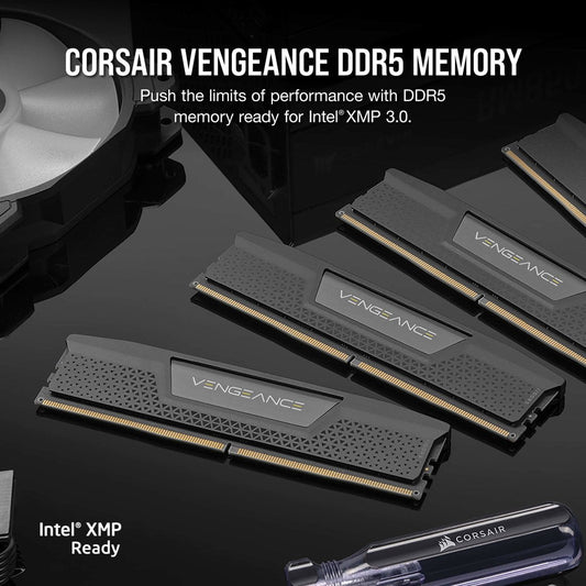 CORSAIR VENGEANCE RGB DDR5 RAM 64GB (2X32GB) 6000MHZ CL40 AMD EXPO ICUE COMPATIBLE COMPUTER MEMORY - GRAY (CMK64GX5M2B6000C38)