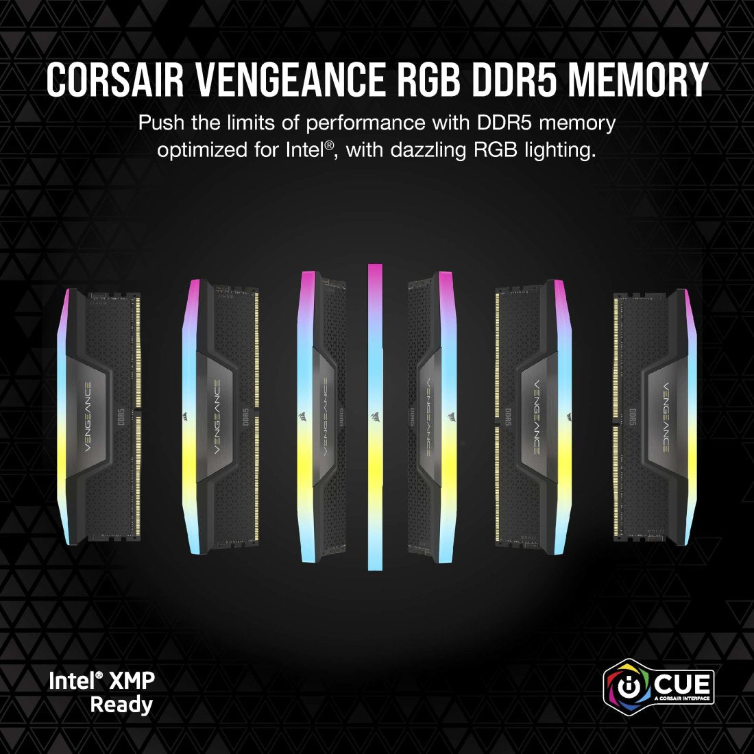 CORSAIR VENGEANCE RGB DDR5 RAM 64GB (2X32GB) 6400MHZ CL32 CMH64GX5M2B6400C32
