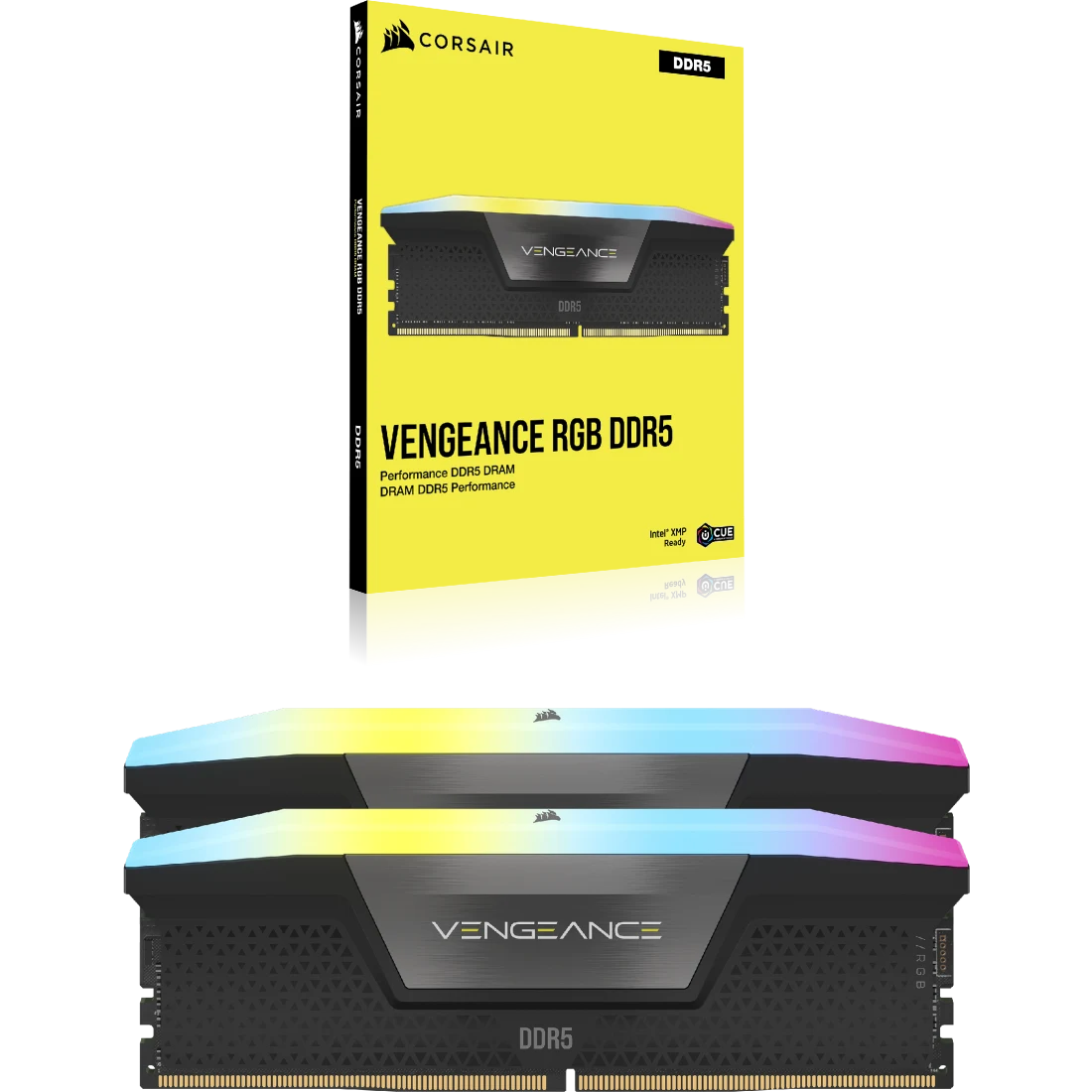 CORSAIR VENGEANCE RGB DDR5 RAM 64GB (2X32GB) 6400MHZ CL32 CMH64GX5M2B6400C32