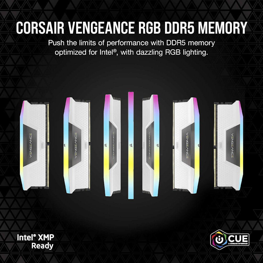 CORSAIR VENGEANCE RGB WHITE 32GB (16GB X 2) 6000MHZ DDR5 RAM CMH32GX5M2E6000Z36W