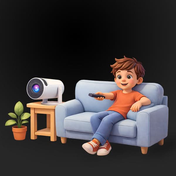 ANT Esports View 515 Plus HD Smart Projector, 4000 Lumens, Android 11, Auto Keystone, HDMI USB AUX, IR Remote