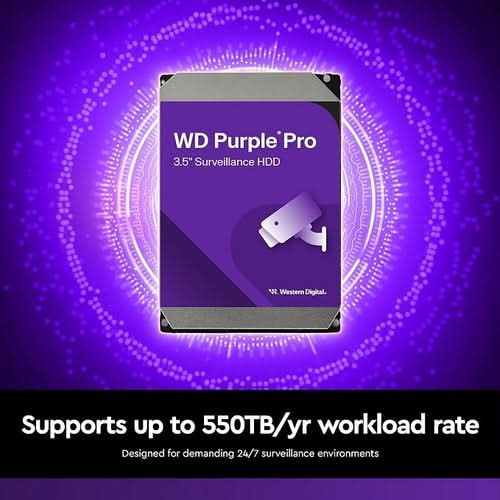 Western Digital 26TB WD Purple Pro Surveillance Internal Hard Drive HDD - SATA 6 Gb/s, 512 MB Cache, 3.5" - WD260PURP