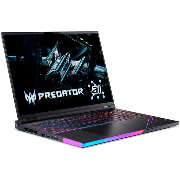 Acer Predator Helios 16 AI, Intel Core Ultra 9 Processor ,32GB RAM DDR5/2TB SSD, RTX 5090-24 GB GDDR7, 16.0" WQXGA OLED, 240Hz Refresh Rate, Windows11 Home, Abyssal Black, 2.65 kg, PH16-73, Per Key RGB Backlight Keyboard