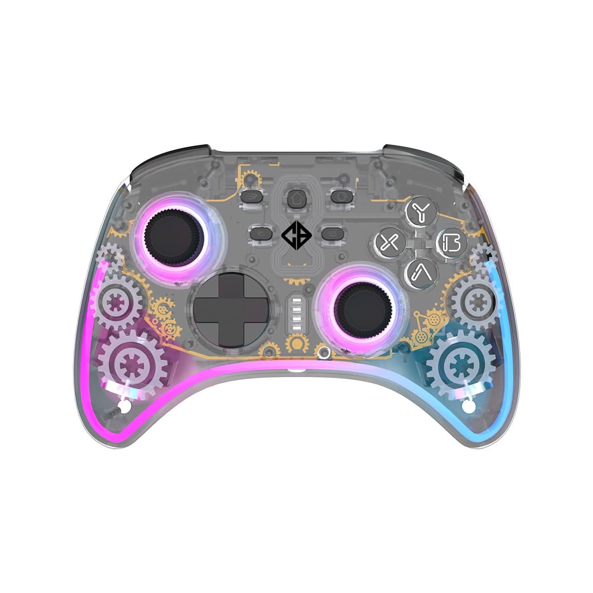 Cosmic Byte Stellaris Tri-Mode Wireless-Bluetooth-Wired Controller for PC, iOS, Android, Hall effect Trigger, Upgraded 1000Hz Polling Rate, TMR Joystick Transparent