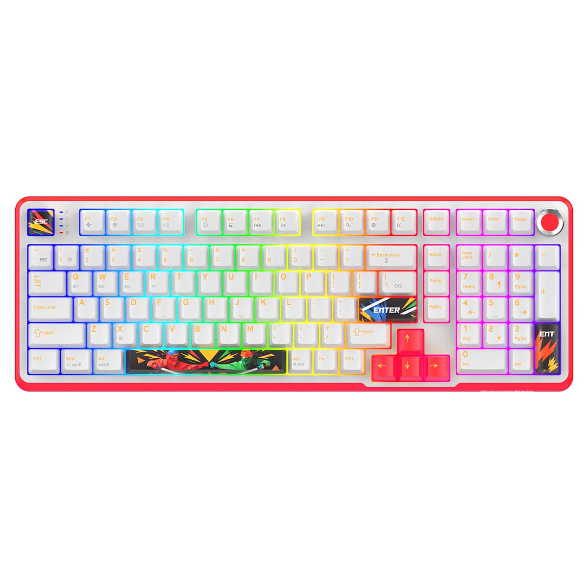 Cosmic Byte Arcturus 98% Tri-Mode Gasket Mechanical Keyboard – White Red