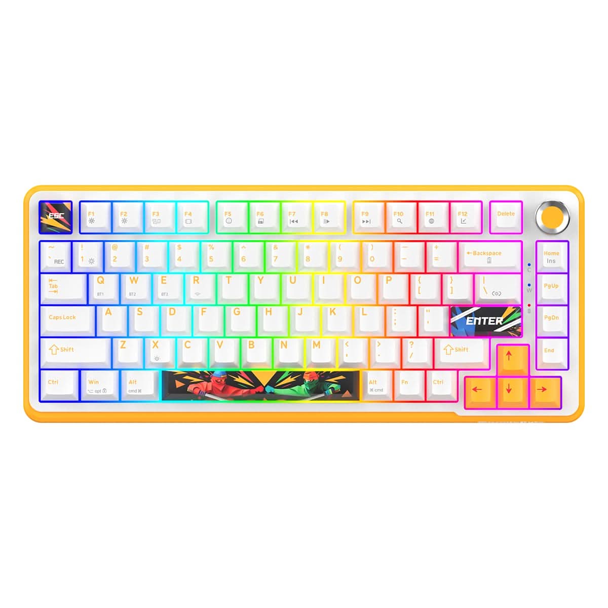 Cosmic Byte Arcturus 75% Tri-Mode Gasket Mechanical Keyboard – White Amber