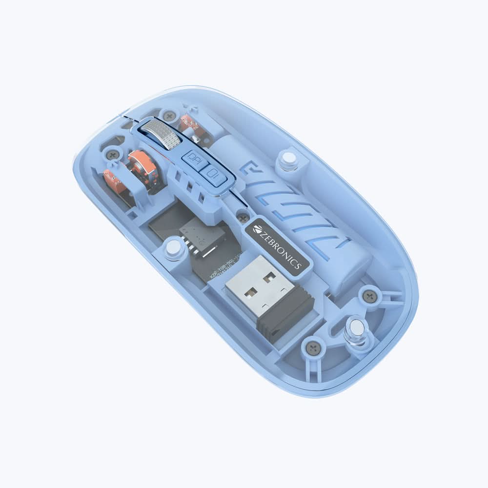 ZEBRONICS Sheer Rechargeable Wireless Mouse (Blue)