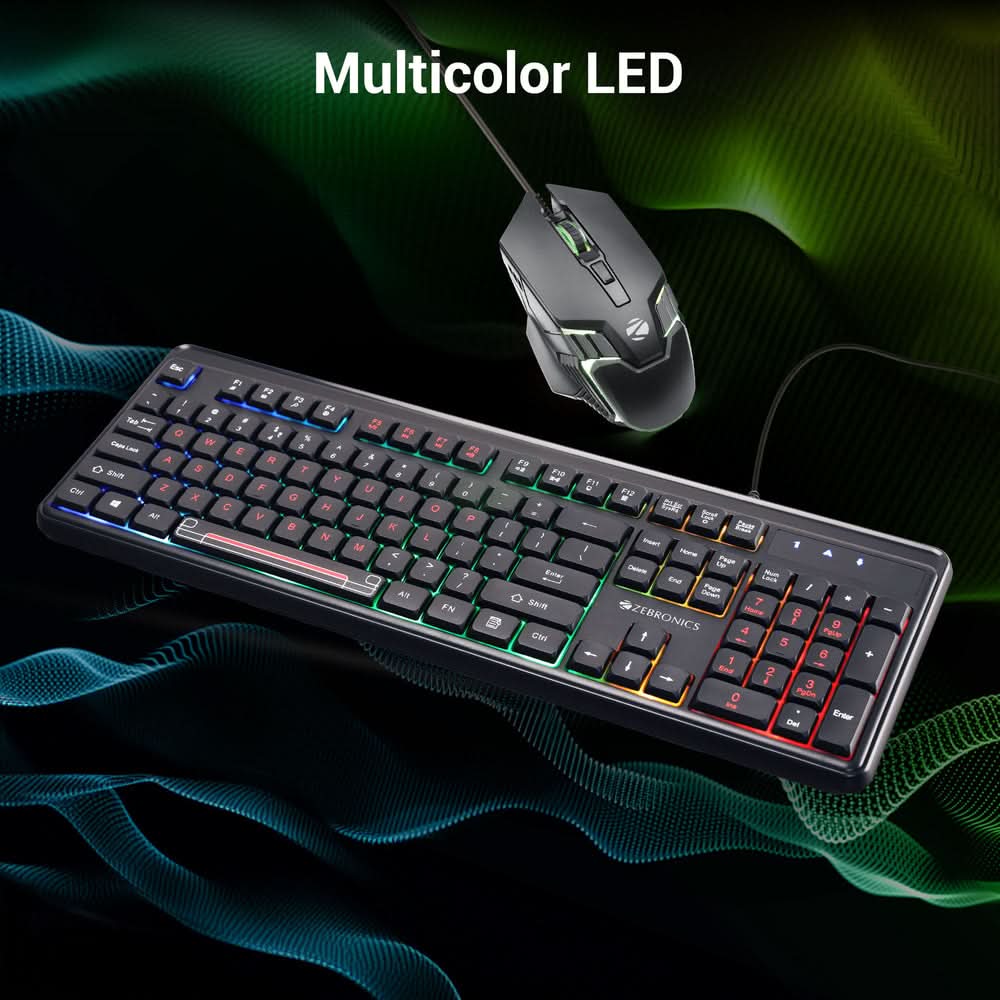 ZEBRONICS SET COMBAT WHITE KEYBOARD