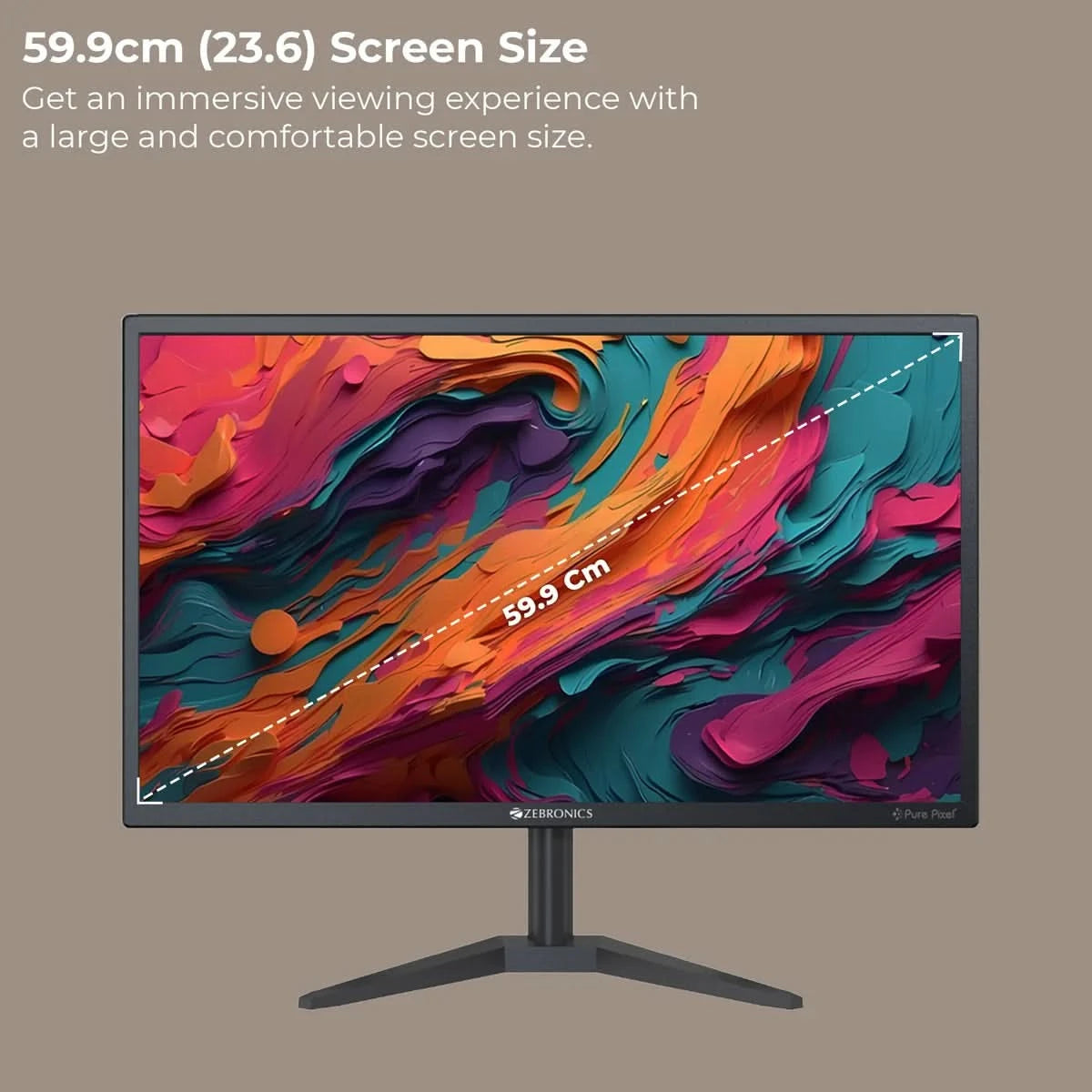 Zebronics PA224 24 Inch LED Monitor, Full HD Display, HDMI, Slim Design