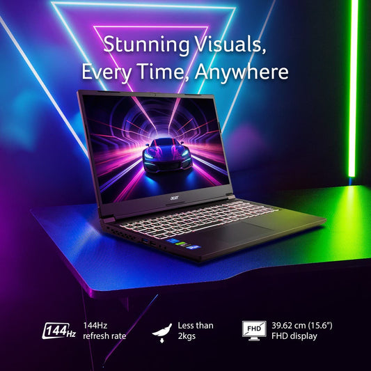 ACER ASPIRE 7 GAMING LAPTOP, INTEL CORE 5-210H PROCESSOR, NVIDIA GEFORCE RTX 4050 - 6GB GDDR6, 16 GB RAM, 512 GB SSD, FHD, 15.6"/39.62 CM, 144HZ, WINDOWS 11 HOME, OBSIDIAN BLACK, 1.99KG, A715-79G, BACKLIT KEYBOARD UN.U35SI.002